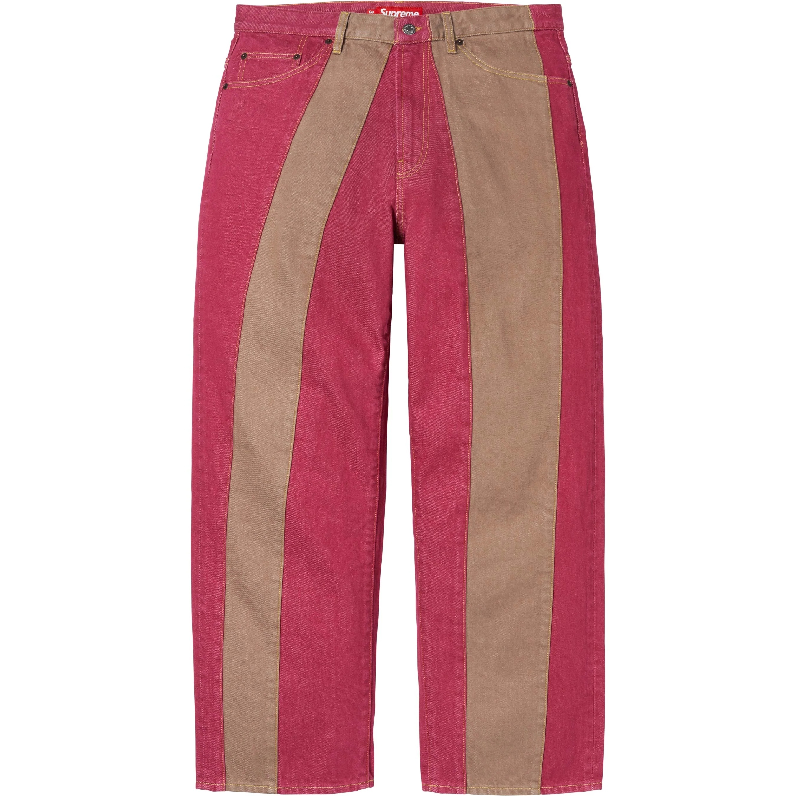 Paneled Stripe Baggy Jean view 3